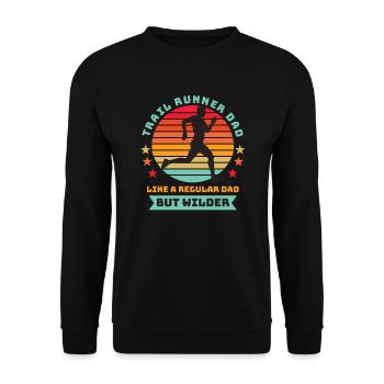 Trail Runner Papa - Comme un père régulier, mais plus sauvage - Sweat-shirt Unisexe - noir - Devant - Alina (178cm) & Michal (187cm)