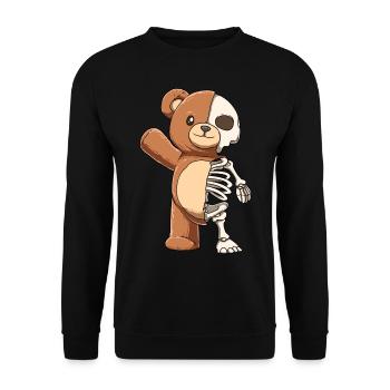 Bär Skelett Anatomie Bären für einen Bären - Unisex Pullover - Schwarz - Vorne - Alina (178cm) & Michal (187cm)