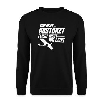 Pilot Modellflug Flugzeug Geschenk - Unisex Pullover - Schwarz - Vorne - Alina (178cm) & Michal (187cm)