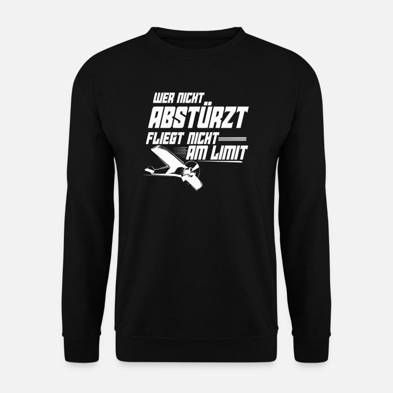 Pilot Modellflug Flugzeug Geschenk - Unisex Pullover - Schwarz