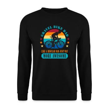 Gravel Bike Dad - Father's Day Gift for Cyclist - Unisex Sweatshirt - black - Front - Alina (178cm) & Michal (187cm)