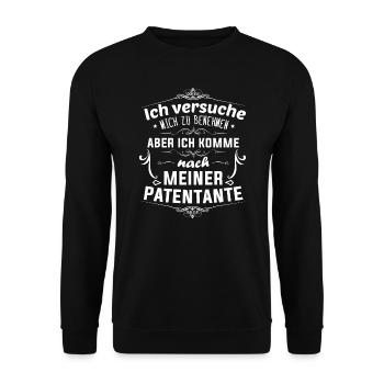 Patentante Patin Taufpatin Geschenk - Unisex Pullover - Schwarz - Vorne - Alina (178cm) & Michal (187cm)