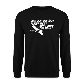 Pilot Modellflug Modellflieger Geschenk - Unisex Pullover - Schwarz - Vorne - Alina (178cm) & Michal (187cm)