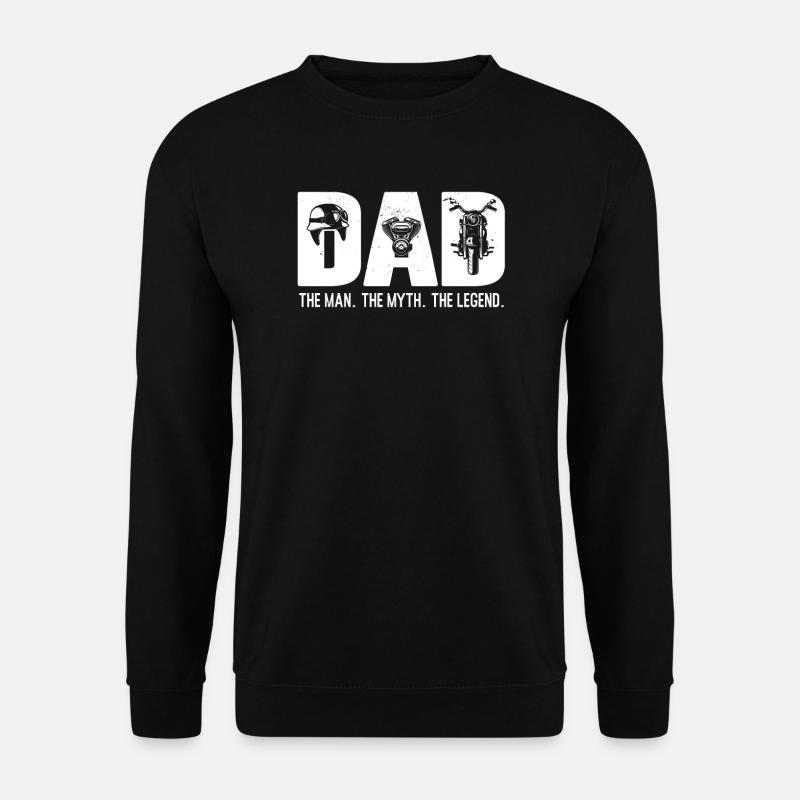 Dad Motorrad Motorrad Dad Geschenk - Unisex Pullover - Schwarz