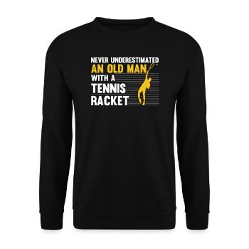 Tennis old man tennis player tennis gift - Unisex Sweatshirt - black - Front - Alina (178cm) & Michal (187cm)