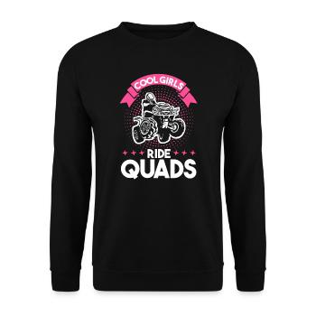 Quad Mädchen Woman Geschenk - Unisex Pullover - Schwarz - Vorne - Alina (178cm) & Michal (187cm)