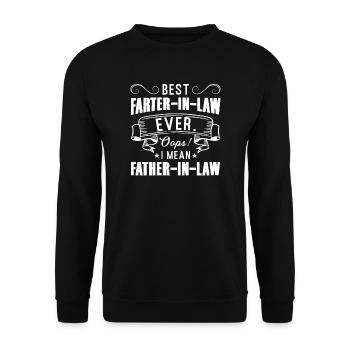 Beau-père papa beau-père cadeau - Sweat-shirt Unisexe - noir - Devant - Alina (178cm) & Michal (187cm)