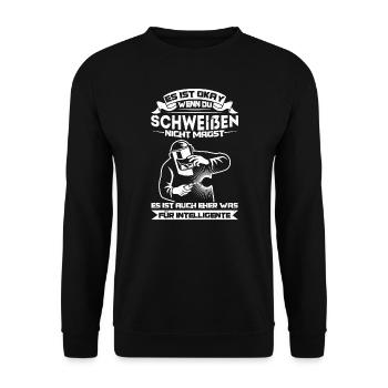 Schweißen Schweißer Schweisser Geschenk - Unisex Pullover - Schwarz - Vorne - Alina (178cm) & Michal (187cm)