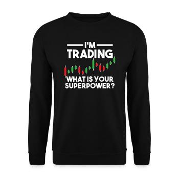 Trading Trader Investor Forex Aktien Geschenk - Unisex Pullover - Schwarz - Vorne - Alina (178cm) & Michal (187cm)