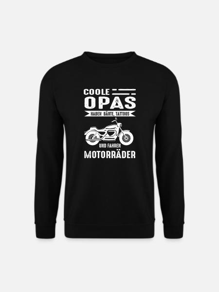 Opa Motorrad Bart Grandpa Motorrad Geschenk - Unisex Pullover - Schwarz