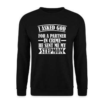 Stiefmutter Stiefmutter Bonus Mama Geschenk - Unisex Pullover - Schwarz - Vorne - Alina (178cm) & Michal (187cm)