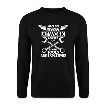Mécanicien d’avion mécanicien cadeau - Sweat-shirt Unisexe - noir - Devant - Alina (178cm) & Michal (187cm)