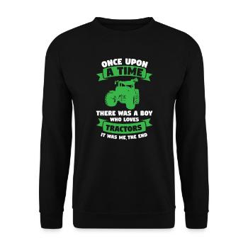 Tractor Boy Farming Tractor Boy Gift - Unisex Sweatshirt - black - Front - Alina (178cm) & Michal (187cm)