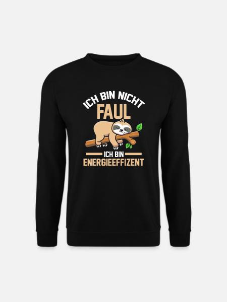 Faultier Tier Faultiere Geschenk - Unisex Pullover - Schwarz