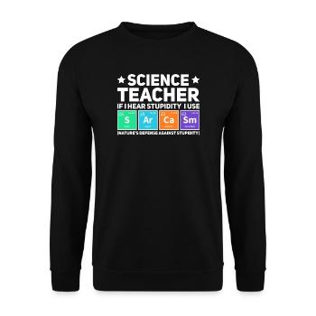 Professeur de sciences - Sweat-shirt Unisexe - noir - Devant - Alina (178cm) & Michal (187cm)