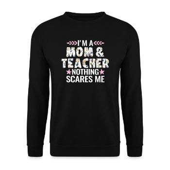 Mère & Professeure Maman & Professeur - Sweat-shirt Unisexe - noir - Devant - Alina (178cm) & Michal (187cm)