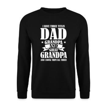 Papa & Opa Opa Opa & Opa Geschenk - Unisex Pullover - Schwarz - Vorne - Alina (178cm) & Michal (187cm)
