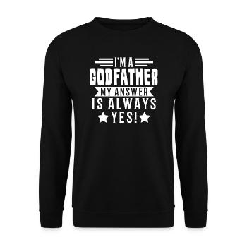 Godfather Godfather Godfather Father's Day Gift - Unisex Sweatshirt - black - Front - Alina (178cm) & Michal (187cm)