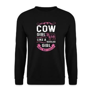 Vache fille vaches farmer cadeau - Sweat-shirt Unisexe - noir - Devant - Alina (178cm) & Michal (187cm)