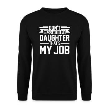 Tochter & Papa Tochter Vater Geschenk - Unisex Pullover - Schwarz - Vorne - Alina (178cm) & Michal (187cm)