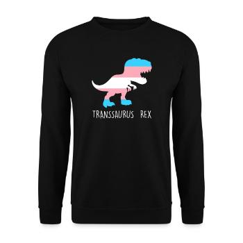 Transgender Dinosaur Transgender Trans Gift - Unisex Sweatshirt - black - Front - Alina (178cm) & Michal (187cm)