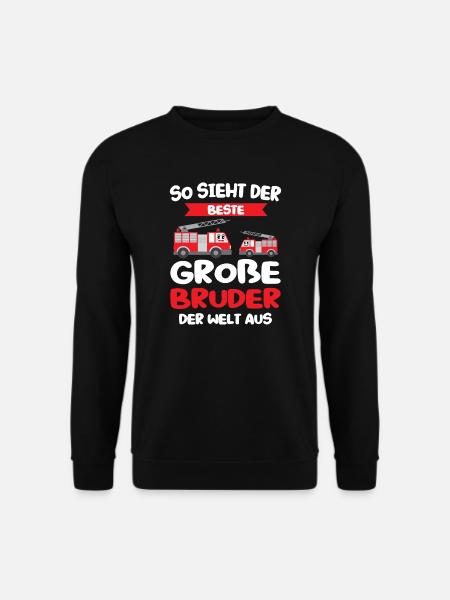 Großer Bruder Feuerwehr Geschwister Geschenk - Unisex Pullover - Schwarz