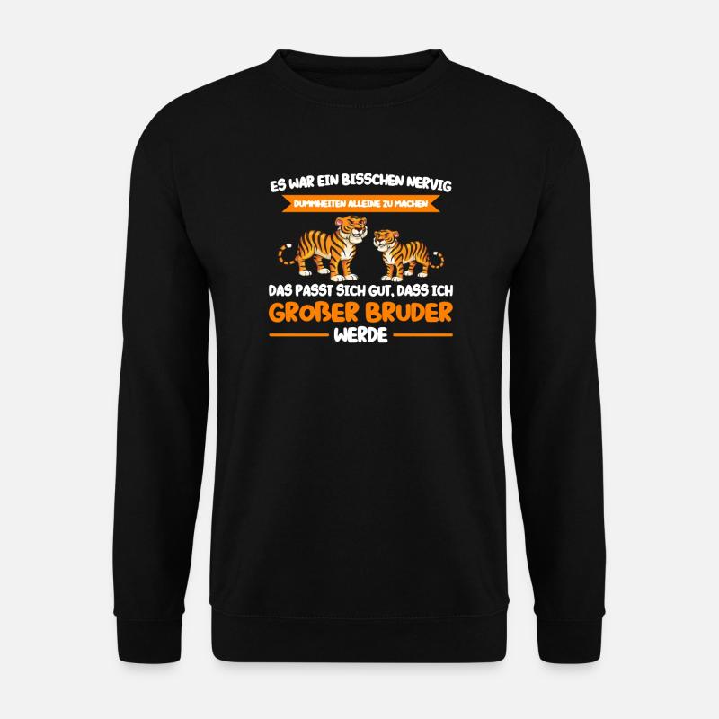 Großer Bruder Brüder Tiger Geschenk - Unisex Pullover - Schwarz