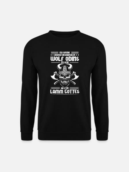 Wolf Odin Nordisch Wikinger Thor Geschenk - Unisex Pullover - Schwarz