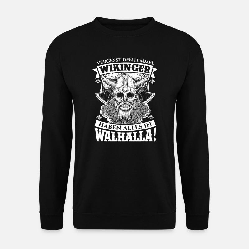 Wikinger Valhalla Viking Odin Thor Geschenk - Unisex Pullover - Schwarz