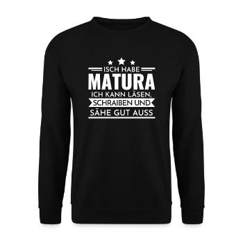 Matura Schulabschluss Maturaprüfung Geschenk - Unisex Pullover - Schwarz - Vorne - Alina (178cm) & Michal (187cm)