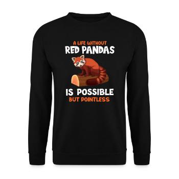 Roter Panda Panda Panda Geschenk Liebhaber - Unisex Pullover - Schwarz - Vorne - Alina (178cm) & Michal (187cm)