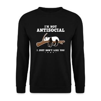 Panda Panda Panda-Liebhaber Geschenk - Unisex Pullover - Schwarz - Vorne - Alina (178cm) & Michal (187cm)