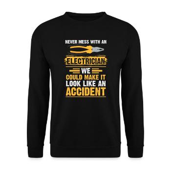 Elektriker Elektriker Elektroarbeiter Geschenk - Unisex Pullover - Schwarz - Vorne - Alina (178cm) & Michal (187cm)