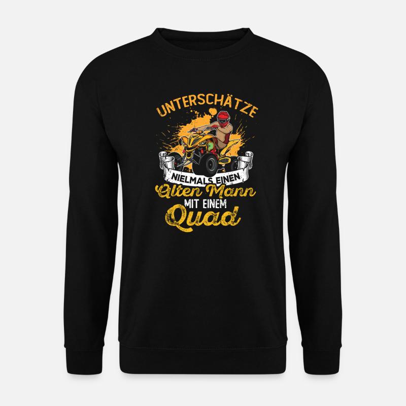 Unterschätze niemals einen alten Mann Quad Bike - Unisex Pullover - Schwarz