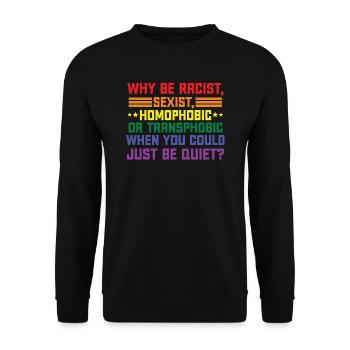 LGBT Human Rights LGBTQ Gay Pride Cadeau - Sweat-shirt Unisexe - noir - Devant - Alina (178cm) & Michal (187cm)