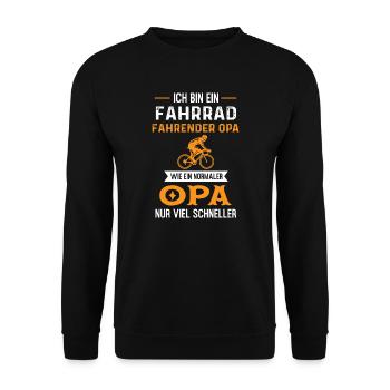 Fahrrad Opa Radfahrer Rennrad Rennradfahrer - Unisex Pullover - Schwarz - Vorne - Alina (178cm) & Michal (187cm)