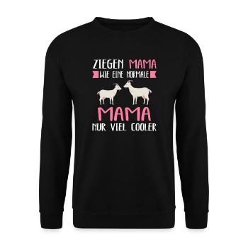 Ziegen Mama Ziege Ziegen Geschenk - Unisex Pullover - Schwarz - Vorne - Alina (178cm) & Michal (187cm)
