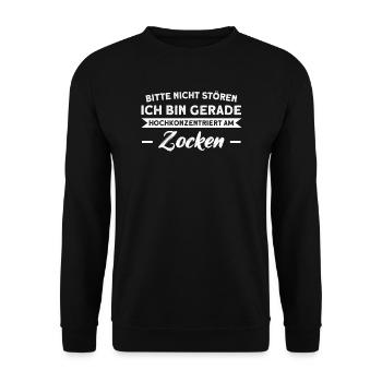 Videospiele Zocken Zocken Geschenk - Unisex Pullover - Schwarz - Vorne - Alina (178cm) & Michal (187cm)
