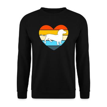 Dackel Dackel Pet Geschenk - Unisex Pullover - Schwarz - Vorne - Alina (178cm) & Michal (187cm)