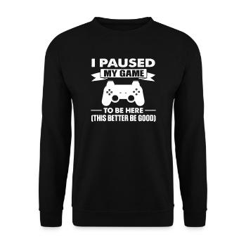 Gaming Gaming Gift - Unisex Sweatshirt - black - Front - Alina (178cm) & Michal (187cm)