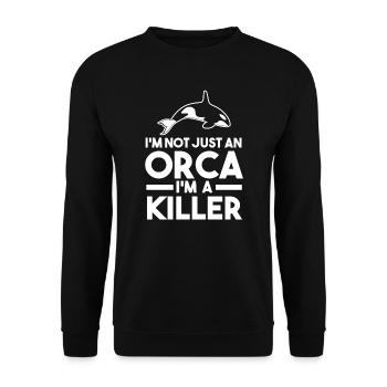 Orca Orca Geschenk - Unisex Pullover - Schwarz - Vorne - Alina (178cm) & Michal (187cm)