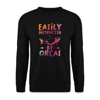 Orca Orca Geschenk - Unisex Pullover - Schwarz - Vorne - Alina (178cm) & Michal (187cm)