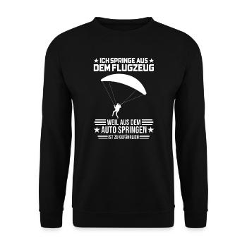 Fallschirm Paragleiter Fallschirmspringen Geschenk - Unisex Pullover - Schwarz - Vorne - Alina (178cm) & Michal (187cm)
