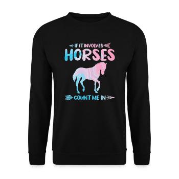 Horses Horses Gift - Unisex Sweatshirt - black - Front - Alina (178cm) & Michal (187cm)