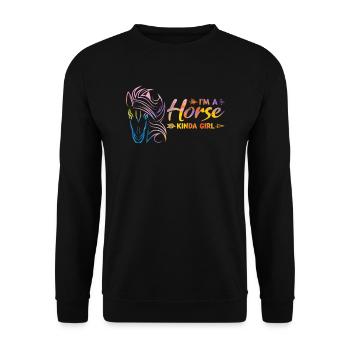 Horse Girl Horse Girl Gift - Unisex Sweatshirt - black - Front - Alina (178cm) & Michal (187cm)