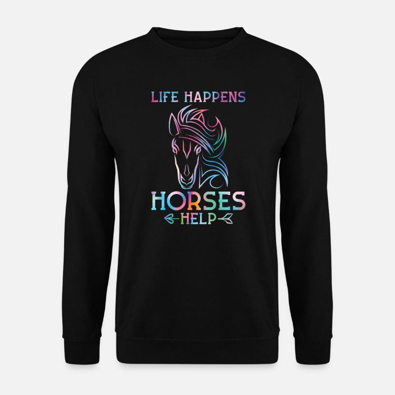 Pferde Pferde Geschenk - Unisex Pullover - Schwarz