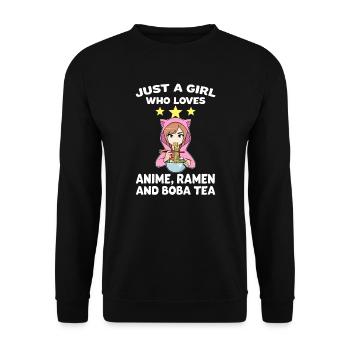 Anime Ramen Boba Thé Boba Thé cadeau - Sweat-shirt Unisexe - noir - Devant - Alina (178cm) & Michal (187cm)