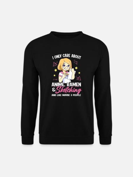 Anime Ramen & Skizzieren Anime Ramen Geschenk - Unisex Pullover - Schwarz