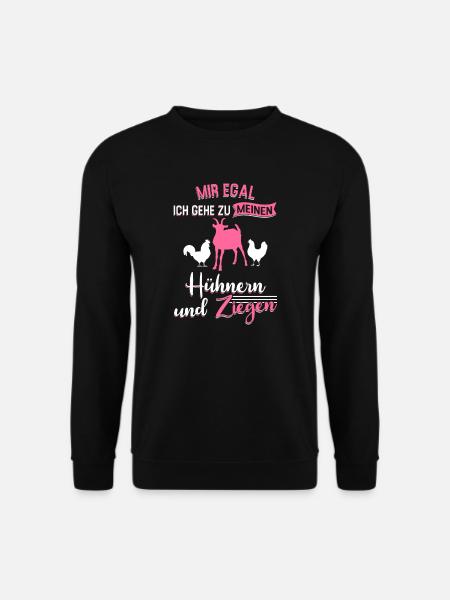 Hühner Ziegen Bäuerin Geschenk - Unisex Pullover - Schwarz