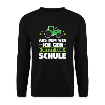 Schulkind Schulanfänger Schulanfang Geschenk - Unisex Pullover - Schwarz - Vorne - Alina (178cm) & Michal (187cm)
